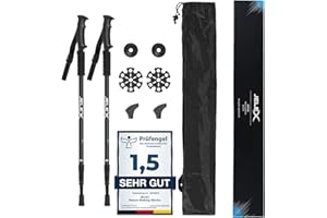 ‎JELEX JELEX Nature Teleskop Walking Stöcke für Nordic Walking verstellbar, inkl. diverser Aufsätze für Outdoor Aktivitäten, ultraleichte Wanderstöcke mit Antishock-Technologie