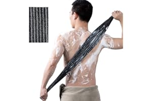 ‎FILFEEL Złuszczający Peeling do Pleców Pod Prysznic, Mężczyźni Kobiety Złuszczający Peeling do Ciała Myjka Podkładka do Pleców Ręcznik do Szorowania Pleców na Prysznic (Czarne paski)