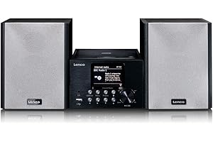 Lenco MC-250 Kompaktanlage mit WLAN Internetradio - Digitalradio mit DAB+ und Wi-Fi - FM Radio - CD/MP3 Player - 2,8“ Farbdisplay - AUX - USB - App Steuerung via Undok - 2 x 12 Watt RMS - Schwarz