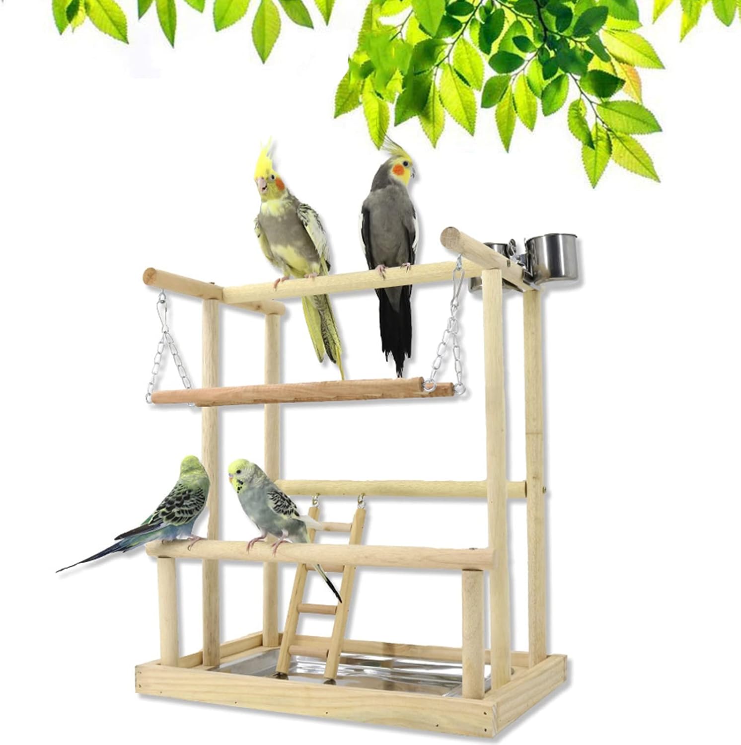 Holzsammlung Parrot Playground - Stand with Ladder & Perch for Small Birds