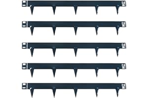 UNIGARDIA Flexible Rasenkante aus Metall 5 m - Garten Metall Beeteinfassung 150 mm Hoch - Beetbegrenzung Metall Einfach einschlagen, 1 Paar Montagehandschuhe inklusive, Anthrazit