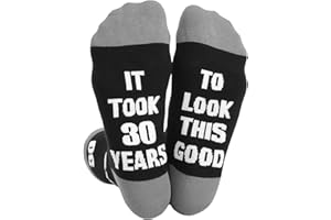 KELTRA 18th 21st 30th 40th 50th 60th 70th 80th Birthday Gifts for Men,Funny Socks Gift Ideas for Him Unique Personalised Black Sock It Took years to Look This Good Keepsake for Boyfriend Son Mens