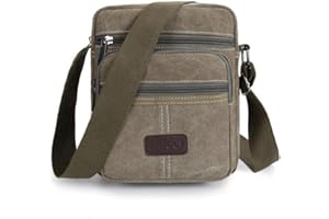 ZAICCI Borsello Uomo Tracolla in Tela, Borsa da Lavoro per Uomo Borsa Messenger Vintage Borsello a Spalla con Multe Tasche