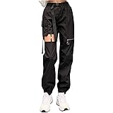 Pantaloni Cargo Donna Y2k Pants Vintage Loose Fit con Tasche Punk Hipste Y2K Streetwear Pantaloni della Tuta Jeans Pantaloni 
