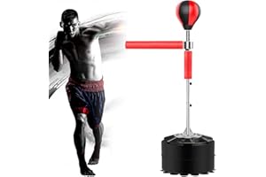 TESUGN Boxsack mit Ständer, Standbox Trainer höhenverstellbar Standboxball Profi verstellbar 120-190 cm Box Ständer Standboxtrainer für Kinder & Erwachsene