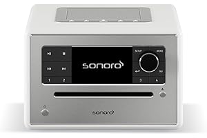 sonoro Elite Internetradio mit CD-Player (FM, DAB Plus, Podcasts, Spotify, Amazon Music, Deezer) Weiß