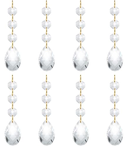 PATIKIL Teardrop Crystal Chandelier Pendants - 10 Pack Blue K9 Crystal Prisms For DIY Decor