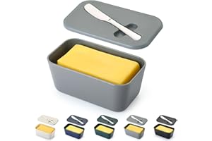 Porta Burro da Frigorifero, ReaNea Burriera Contenitore Portaburro In Plastica Con Coltello Da Burro da tavola, portaburro da frigo