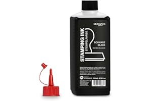 Octopus Fluids inchiostro da stampa, inchiostro ricaricabile per tamponi da stampa e macchine automatiche per timbri, inchiostro da stampa da 250ml, nero senza olio