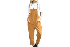 YESNO Women Casual Loose Dungarees Sleeveless Plus Size Overall Cotton Harem Pants Jumpsuits Rompers with Pockets PV2UK