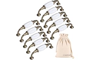 Creatwls 10pcs Europäische Art Keramik Schrank Griff Möbel Türzu Ziehgriff Schrank Schubladen Griff Knauf knopf Möbelgriff Türgriff Schlafzimmertür Küche Möbel Tür Knöpfe