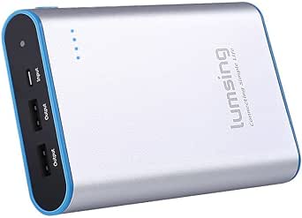 Lumsing® Grand Series A1 Plus Dual USB Power Bank 13400mAh Portable Charger for iPhone iPad Samsung Galaxy and other Android Phone and Tablet(Silvery)