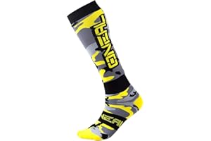 O'Neal | Calcetines de motocross | MTB Downhill Freeride | Absorción del sudor, zona del talón y de la suela reforzada | Pro MX Ladies Hunter | Unisex | Adulto | Gris Negro Amarillo | Talla única