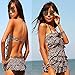 Etosell Sexy Leopard Ruffle Open Back Halter Padded Monokini Bathing Suit Swimsuit Leopard Asian XXL