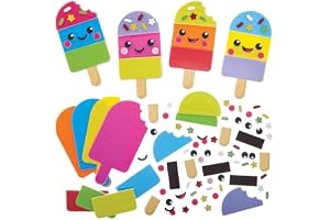 Baker Ross FN564 Ice Lolly Mix & Match Magnetkit - Förpackning med 8, Dekorationsmaterial för barn i skumplast