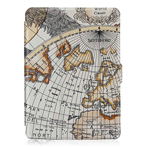 Fintie Kindle Paperwhite Hülle – Die dünnste und leichteste Smartshell Case Schutzhülle Tasche mit auto Sleep / Wake für den neuen Kindle Paperwhite 2016 (mit 300 ppi-Display, 6 Zoll, und integrierter Beleuchtung) und alle Modelle von 2012, 2013, 2014, 2015, Landkarte Design - 2