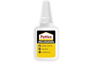 Pattex Colla Istantanea Extra Forte 50g – Colla cianoacrilica multi-materiale per plastica, metallo, ceramica, legno – Adesivo impermeabile a rapida asciugatura per una precisione professionale