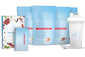 ‎METAFLOW MetaFlow – Stoffwechsel-Shake Starter-Set – Diät Shakes zum Abnehmen – Abnehmshake mit 47% Eiweiß & unter 1g Zucker – Vegan (4 Beutel, 2x Schokolade, 1x Vanille, 1x Erdbeere)