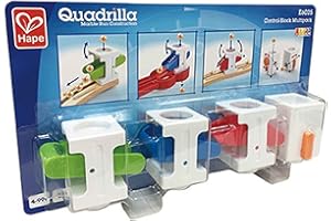 Hape Circuit de Billes en Bois Quadrilla, Extension Set de Blocs de Contrôle pour Parcours de Billes - Distributeur, 3 Blocs à Bascules - Jeux Construction en Bois Enfant dès 4 Ans, Fille, Garçon