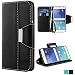 Produktbild Galaxy J5 Hülle (2016),Vakoo Bookstyle Handyhülle Premium PU-Leder Tasche Flip Case Brieftasche Etui Handy Schutzhülle für Samsung Galaxy J5 2016 (Schwarz)