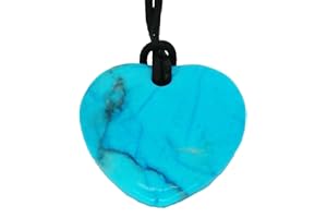 LUCK TRADER Lucky Scorpio Birthstone Heart Pendant Zodiac Astrology Gemstone Turquoise Howlite