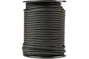 SNURO Corda di nylon (6mm, 50M, nero) - Corda in poliammide intrecciata per qualsiasi applicazione - Resistente all'usura e robusta - Forza di rottura 622kg