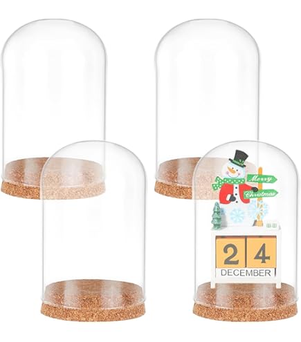 Cúpula De Cristal Transparente Con Base De Corcho, Para Plantas Suculentas O Flores, Decoración De Mesa, Diámetro 8 Cm, Alturas 10, 12 O 18 Cm