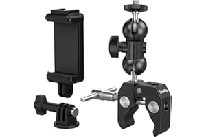 SMALLRIG Upgrade Mini Magic Arm, Kleiner Kugelkopf-Zauberarm mit Klemme, Super Klemme mit rutschfesten Gewinden, Tragfähigkeit 1,5 kg für Gopro, Phone, Webcam, Kamera, Monitor und Licht-4373