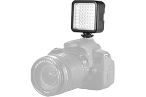 Andoer CN-LUX480 LED Videoleuchte Video Licht Kameralicht W49 Mini-Interlock-Kamera LED-Panel-Licht Dimmbare Camcorder Video-Beleuchtung mit Shoe Mount Adapter für Canon Nikon Sony A7 DSLR