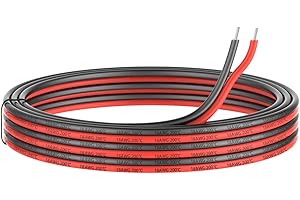HAERKN 0.82mm² 18AWG Silicone Filo 2 Conduttore Parallelo 10metri[5M Nero 5M Rosso] Hook Up Cavo Elettrico in rame senza ossigeno ad Alta Temperatura Resistente