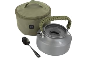 Fishing Camping Carp Kettle 1.1 Litre Paracordhandle Tea Spoon - Carper Tackle