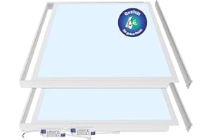 ‎LECOM LED Ceiling Light 62 x 62 – 2x LED Panels Daylight 6500 K 4000 lm Assembly with Frame Ceiling Light (Cool White with Mounting Frame)