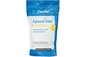 ‎CASIDA Epsom Salz Vitalbad - Magnesium zum Baden - 1000 g - Original Epsom Salz - Ideal für Voll- und Fußbäder - aus der Apotheke