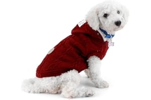 smalllee_lucky_store Pull à Capuche rembourré Gilet Manteau pour Temps Froid Chihuahua Capuche Chien Chat Manteau d'hiver Vêtements pour Chiens de Petite Taille Chaud Rouge M