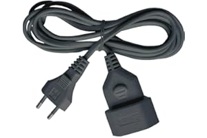 Brennenstuhl Cable alargador de plástico (Cable alargador para Uso en Interiores, 3 m de Cable, con Enchufe Euro y Acoplamiento) Negro