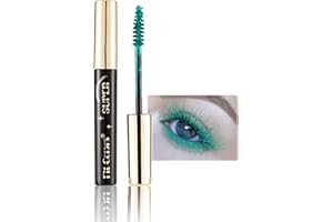 ROSARDEN Bunt Wimperntusche Wasserfest Mascara Grün, Volumen, Langlebig, Wischfest für Halloween Weihnachten Bühne Kostümspiel Natürlich Augen Make-up, Mascara Lange Wimpern