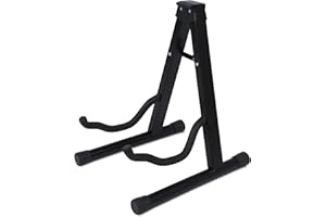 KEPLIN Guitar Stand - Universal A Frame Black – Foldable Portable Floor Stand for Acoustic Electric & Bass Guitars, Lightweight Compact Guitar Holder for Home Studio Stage Practice Gig Musicians