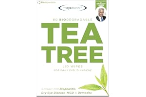 The Eye Doctor Tea Tree Eyelid Wipes - Suitable for use with Blepharitis, Dry Eyes, Sensitive Eyes & MGD - 80 x Biodegradable Tea Tree Eyelid Cleaning Wipes - Detergent and Preservative Free