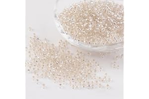 Handicraft Emporium Glass Seed Beads | Lined | 3mm | Silver | 50g