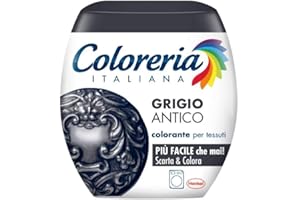 Coloreria Italiana Grey - Teinture pour tissus et vêtements en machine à laver, gris antique, 1 boîte de 350 g