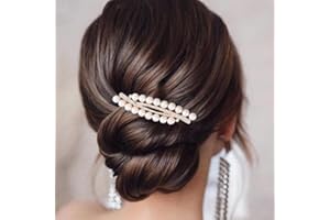 Bohend Diamante de imitación Peine Cristal Perla postizos Boda Accesorios para el cabello Joyas para mujeres y niñas (blanco)