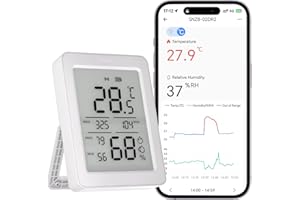 SONOFF AirGuard TH Capteur intelligent de température et d'humidité Zigbee pour intérieur, écran LCD 3,6", surveillance par application avec graphiques, alertes de notifications, exportation de