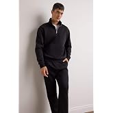 DeFacto Regular Fit Dik Yaka Yarım Fermuarlı Basic D&uuml;z Sweatshirt X7405AZ25AU Erkek
