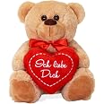 Matches21 Teddybär Mit Herz „Ich Liebe Dich“ – 25 Cm Kuscheliger Plüschteddy Als Geschenk