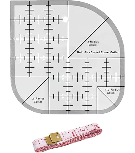 Gebogenes Eckenschneider-Lineal Aus Acryl – Patchwork- & Quilt-Schablone, 15,2 X 15,2 Cm, Transparent