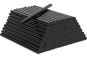 WUKEMAOYI 124 Pcs Barras de Pegamento Termofusible 7mm x 150mm, Barras de Pegamento Caliente, Palos de Pegamento Negro, Barras Silicona Caliente para Pistola de Pegamento Caliente DIY Manualidades