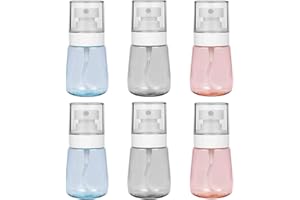 Lahviuu Butelka z rozpylaczem, 6 szt., 30 ml, cienka mgiełka, pusta butelka podróżna, przenośne pojemniki na płyny, atomizer do kosmetyków, makijażu, włosów, perfum (różowy, przezroczysty, niebieski)