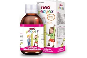 NEO PEQUES | Jarabe Infantil para un Crecimiento Fuerte y Sano | 150 ml | A Base de Vitaminas, Minerales y Extractos de Plantas Naturales | Sabor Naranja