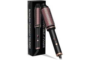 OKWRAP Thermal Brush Thermobürste 38mm 1.5in, Rundbürste LCD Anzeige 120-210℃, Lose Locken, Glattes Haar, Leichte Kompakte Größe,100-240V Dual Spannung Passend für Reise