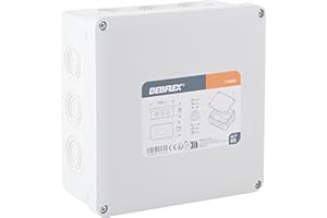 DEBFLEX - Boîte Dérivation Etanche IP55 - Pour Raccordement Sécurisé des Câbles - Pose en Saillie - Grise - 170 x 170 x 80 mm